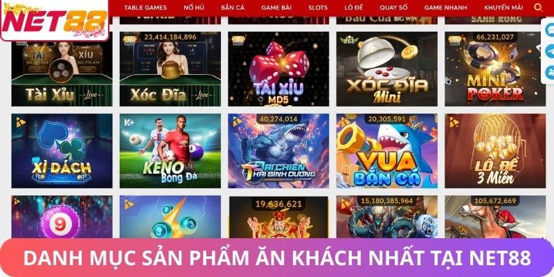 Net88 Là Gì? Khám Phá Nhà Cái Uy Tín Trên Thị Trường Online Danh mục sản phẩm ăn khách nhất tại Net88